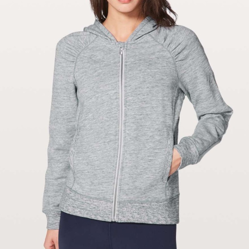 Lululemon Cool And Collected Jacket Cotton Terry Hooded Size 2, EUC